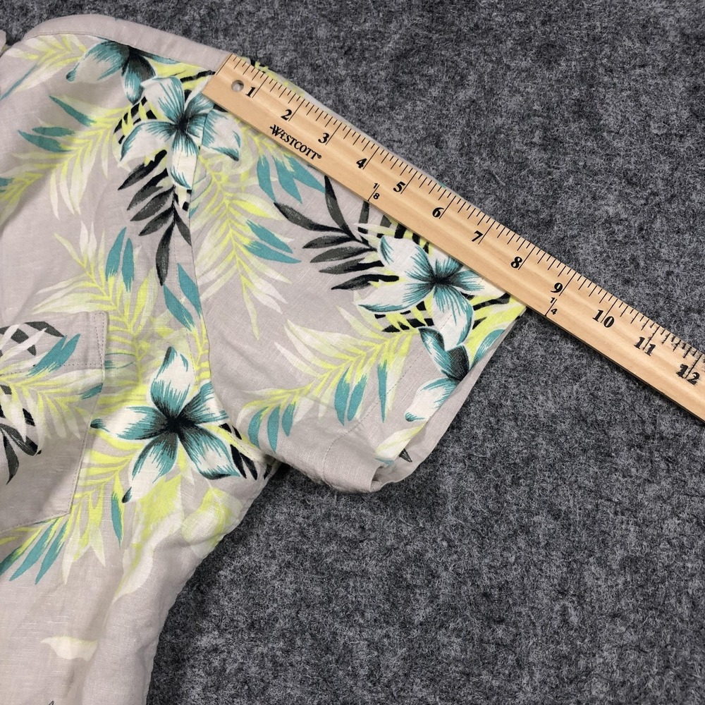 Banana Republic Shirt Mens M Multicolor Floral Linen Button Up Hawaiian Casual - Picture 9 of 15